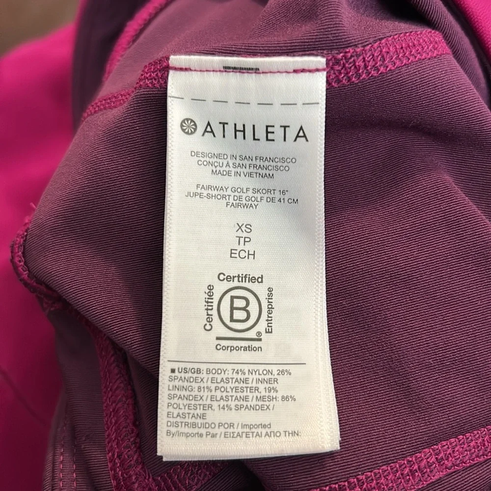 Athleta Fairway‎ Golf Skort 16” Plum Purple X-Small XS